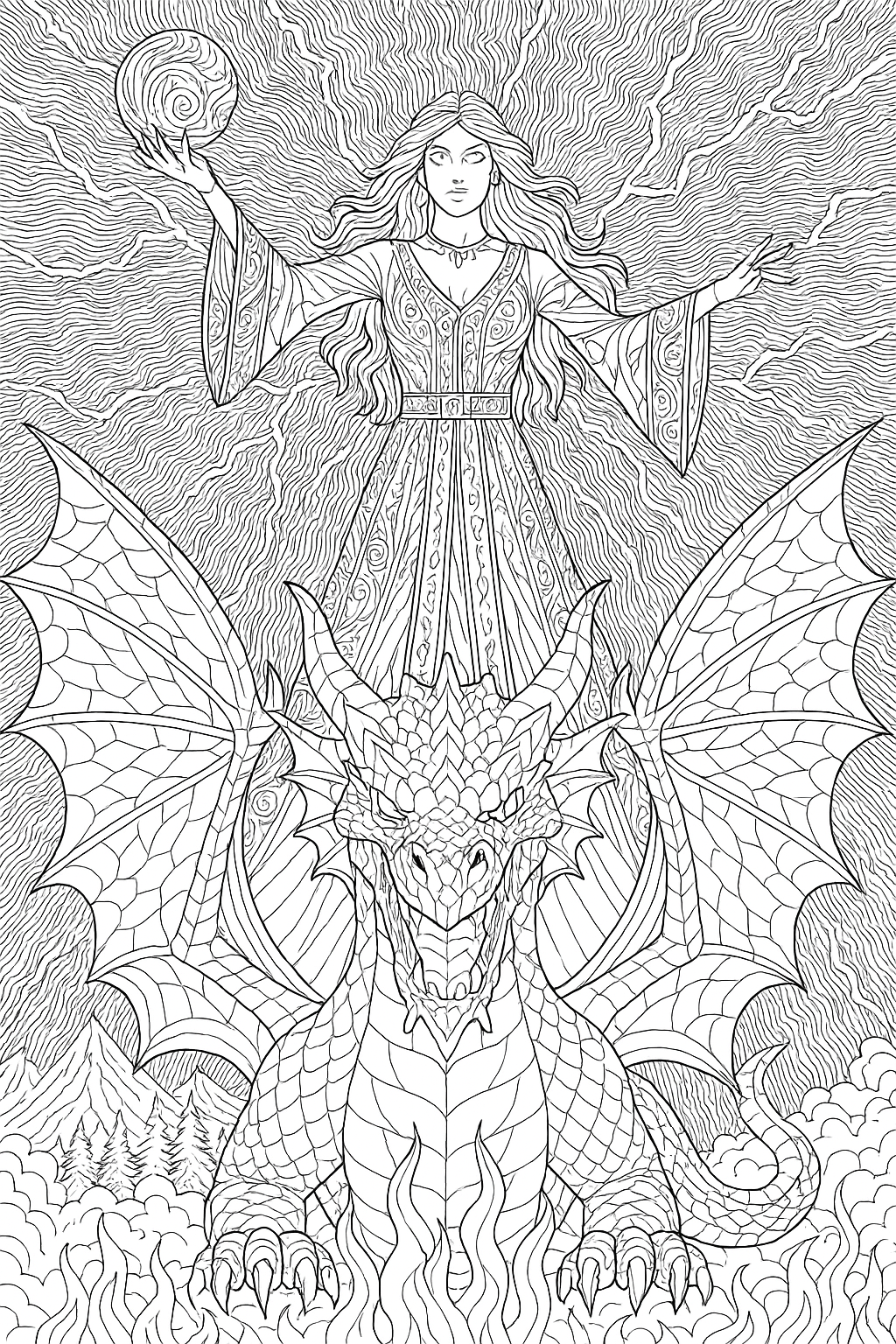 Władczynie Smoków - Antystresowa kolorowanka dla dorosłych - obrazek 2