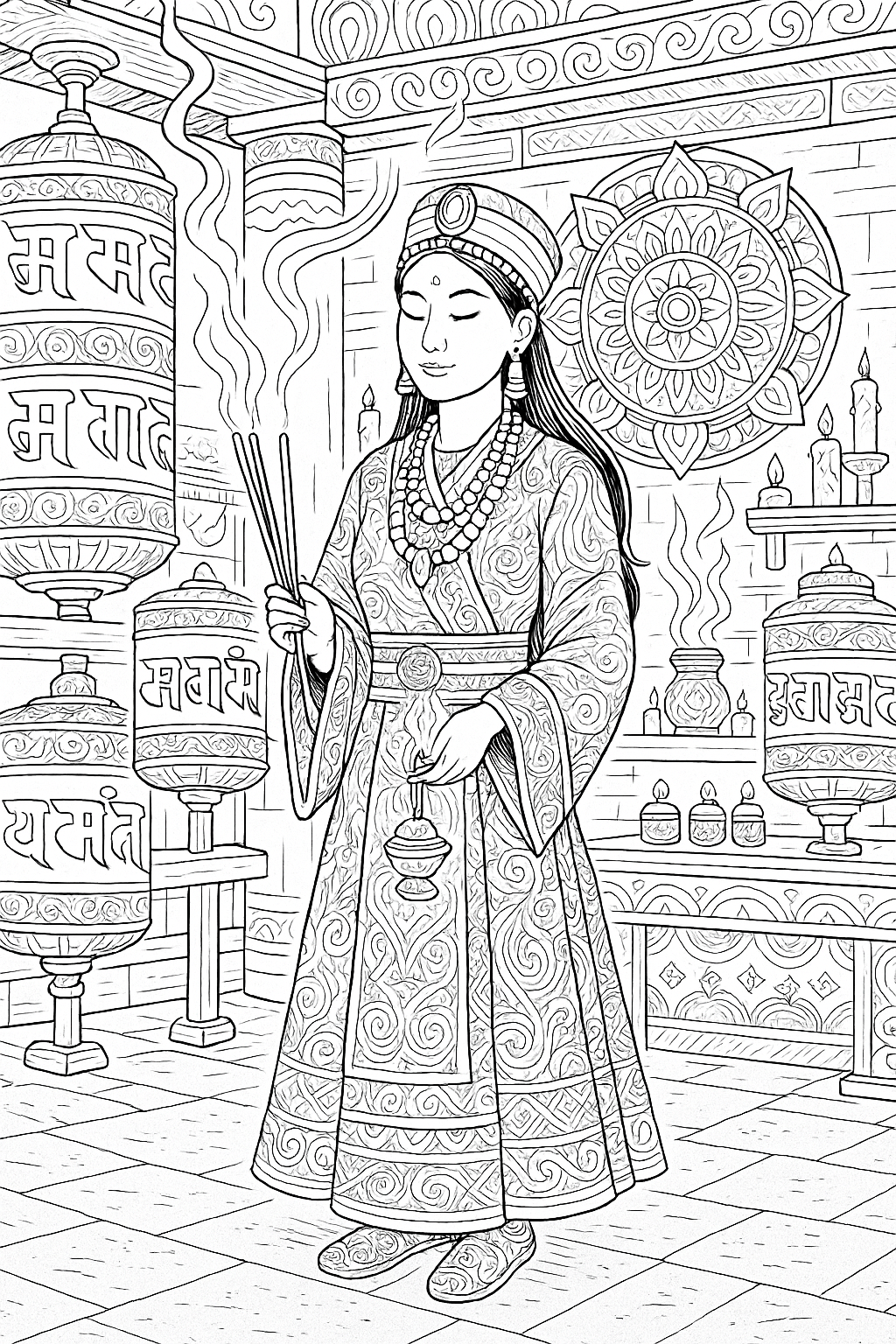 Magia Ma Twarz Kobiety - Świat Pełen Czarów - Antystresowa kolorowanka dla Dorosłych - obrazek 2