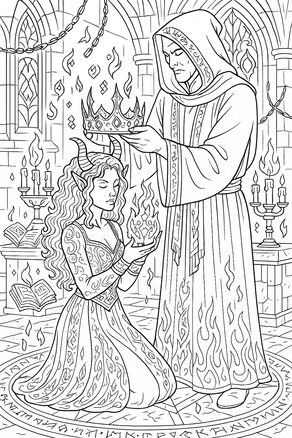 Ogniste Diablice - antystresowa kolorowanka dla dorosłych - obrazek 4