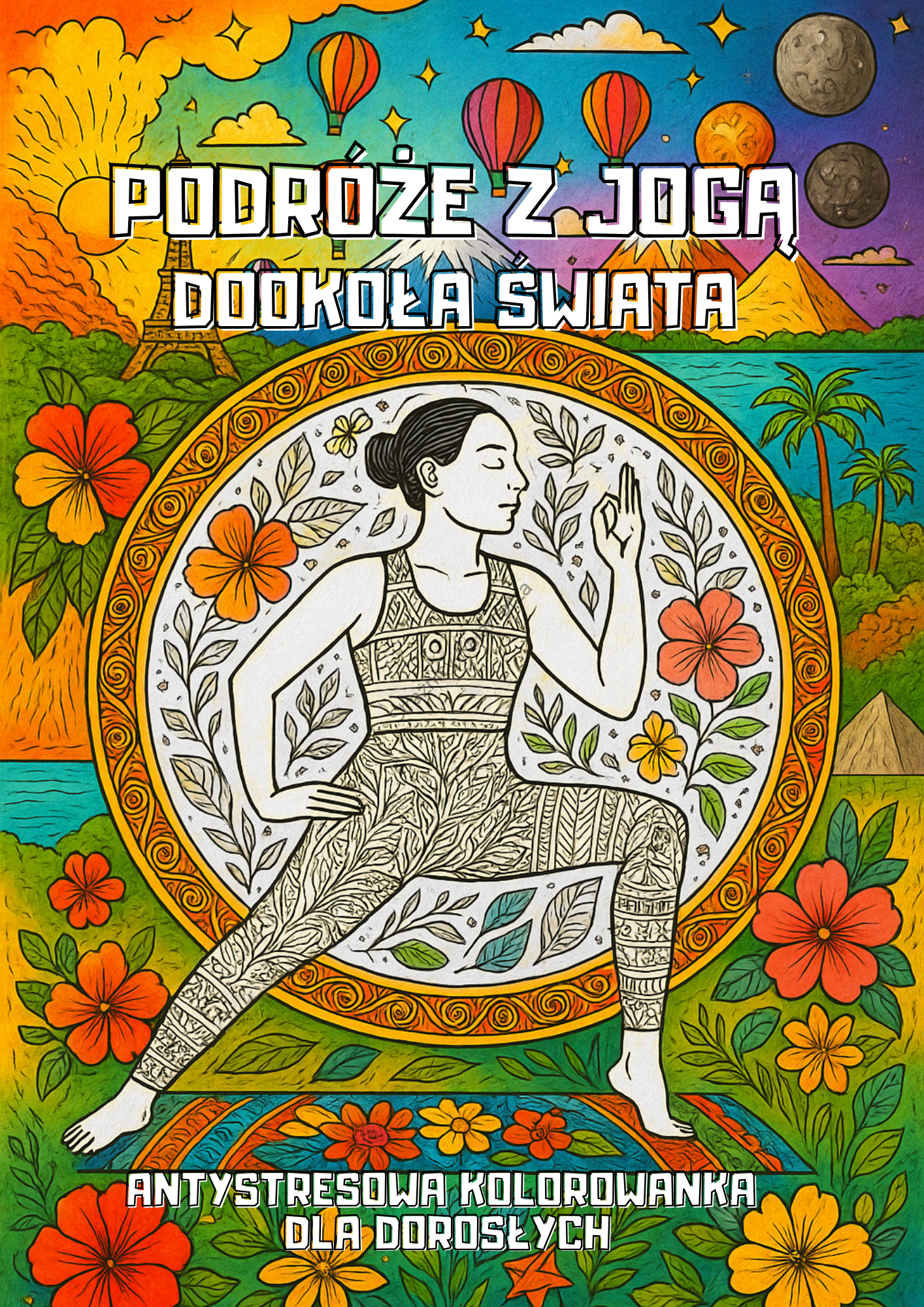 Podróże z Jogą dookoła świata - antystresowa kolorowanka dla dorosłych